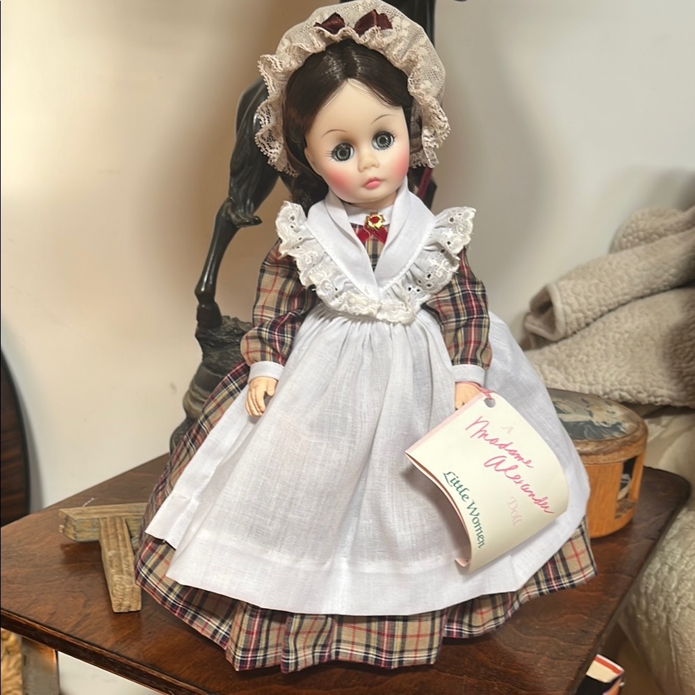 Madame Alexander Little Women Doll with White and Plaid Dress